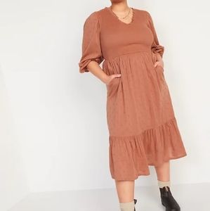 Old Navy smocked dress in warm Hickory